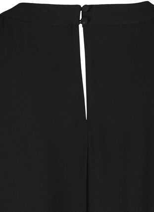 Chiffon blouse with 3/4 sleeves, Black, Packshot image number 3