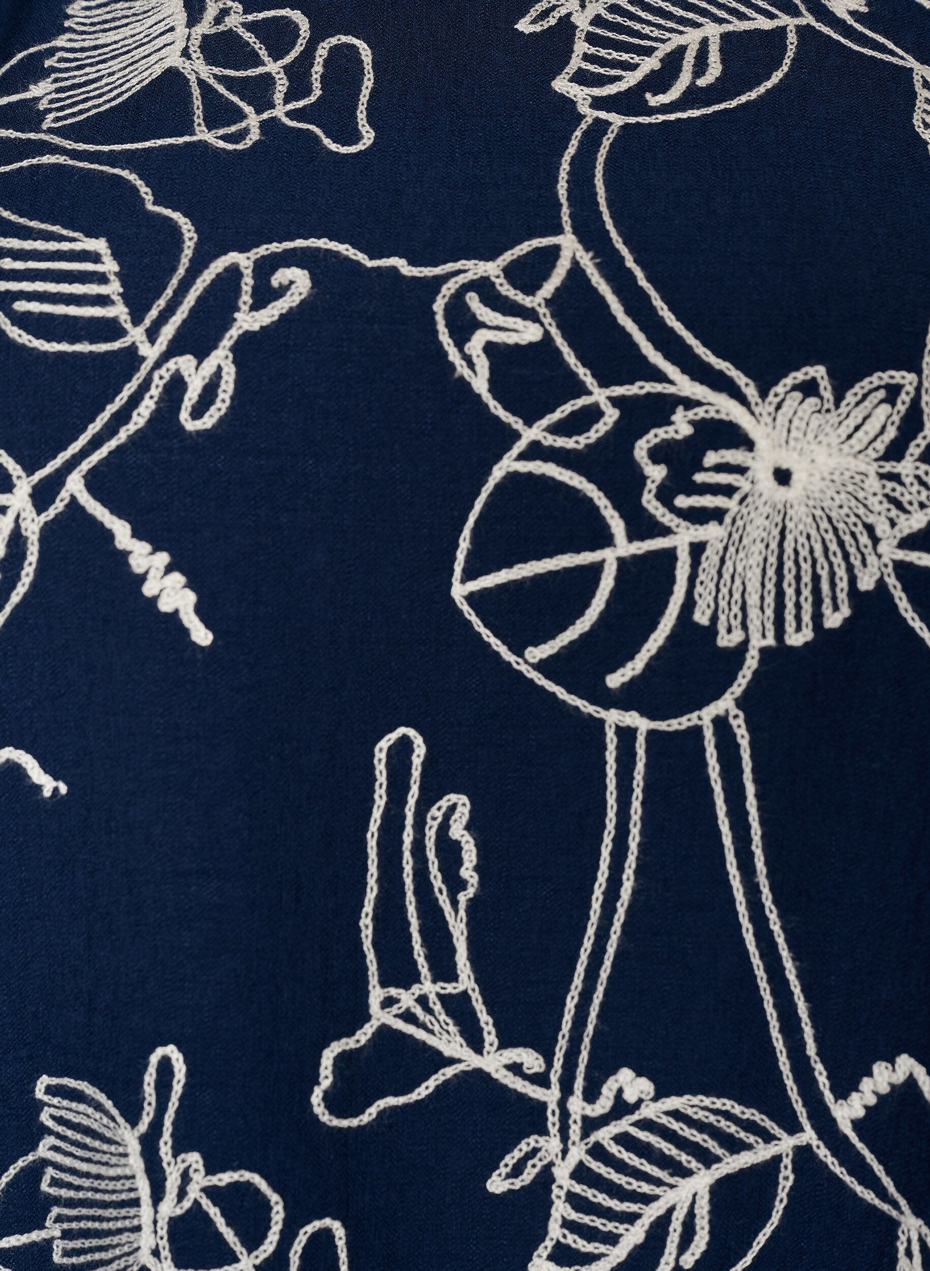 ZizzifashionShort A-line dress with embroidered pattern, Blue, Packshot image number 2