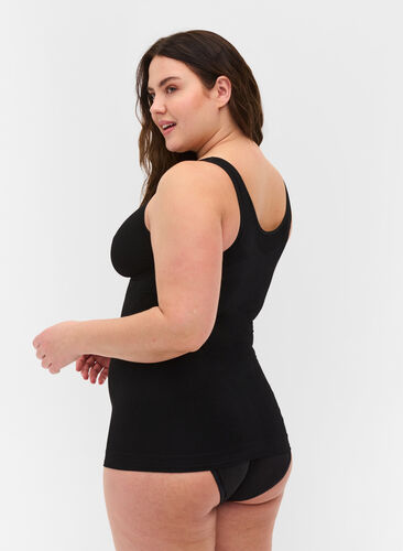 Shapewear top with lace detail, Black, Model image number 1