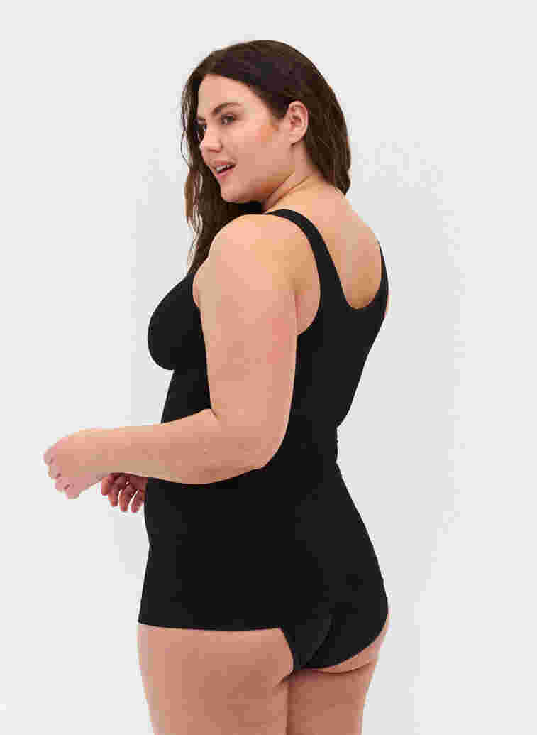 Shapewear top with lace detail, Black, Model image number 1
