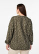 Long-sleeved blouse with pattern and buttons, Green, Model image number 2