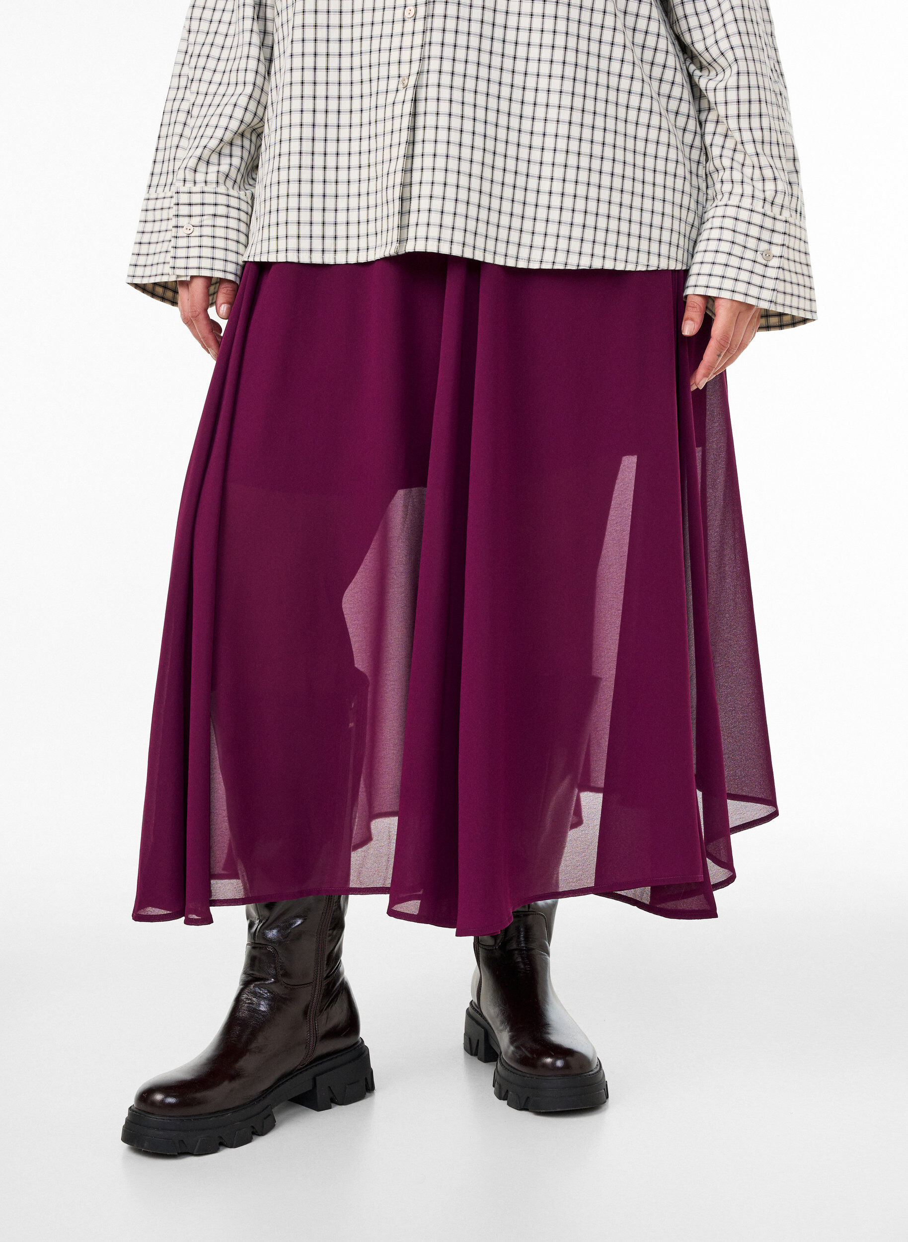 ZizzifashionA-line midi skirt, Purple, Model image number 2
