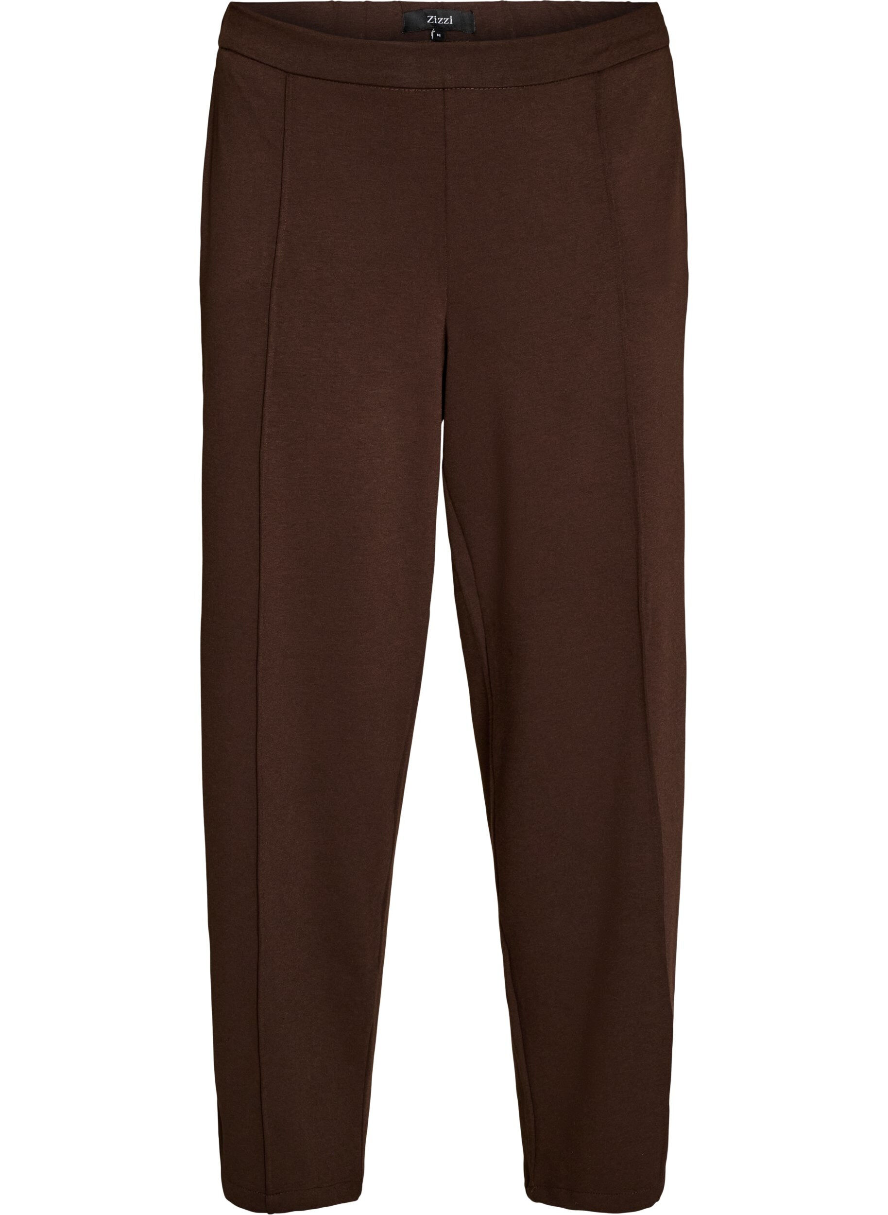 ZizzifashionLoose jersey trousers with a high waist, Brown, Packshot image number 0