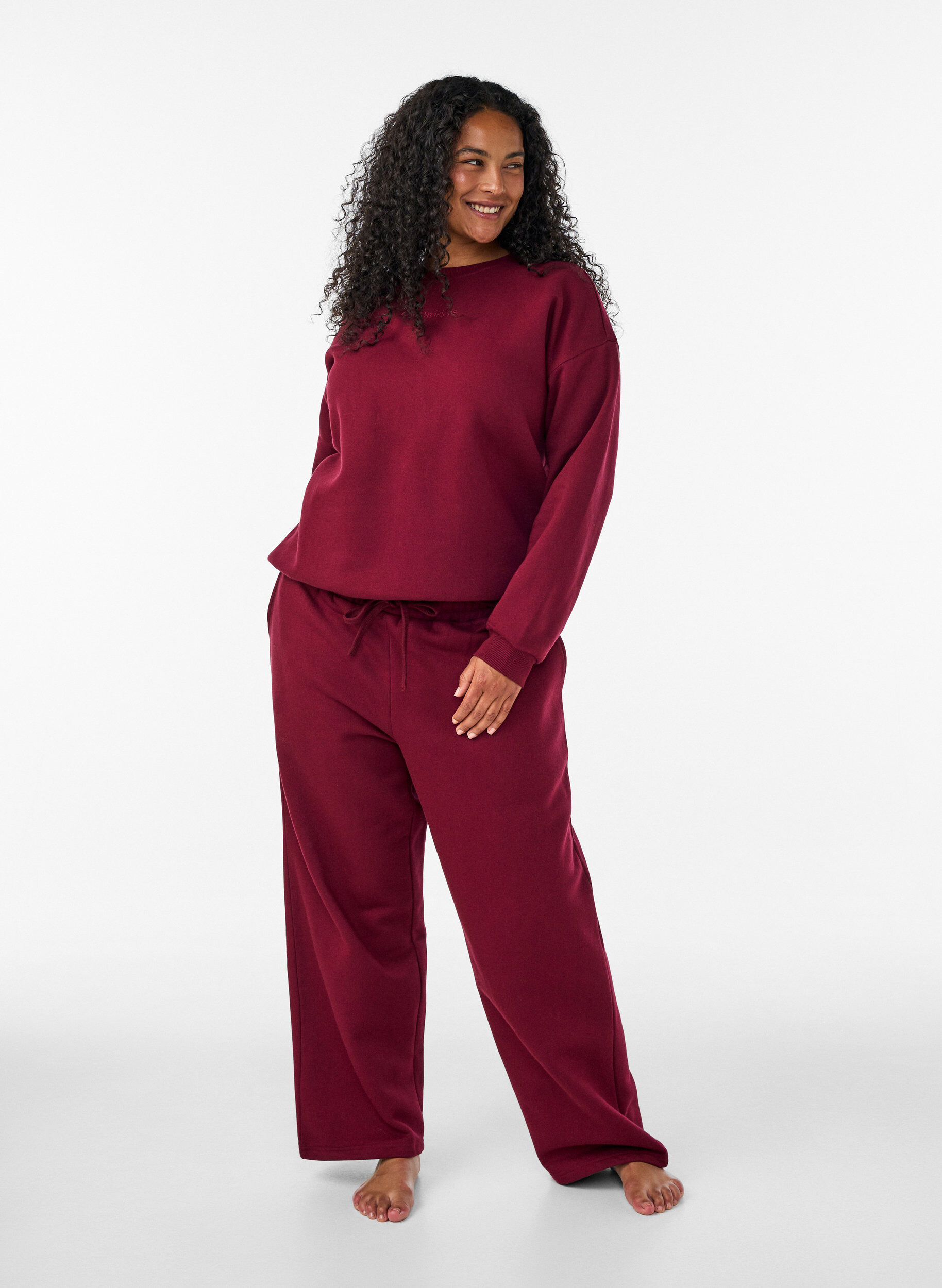 ZizzifashionSweatshirt with text print, Red, Model image number 1