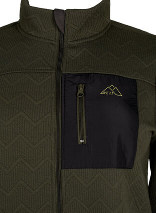 Sporty fleece jacket with pockets, Forest Night, Packshot image number 2