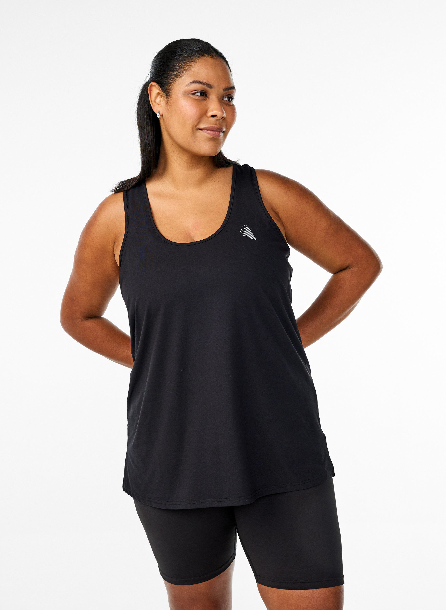 Workout top with racer back, Black, Model