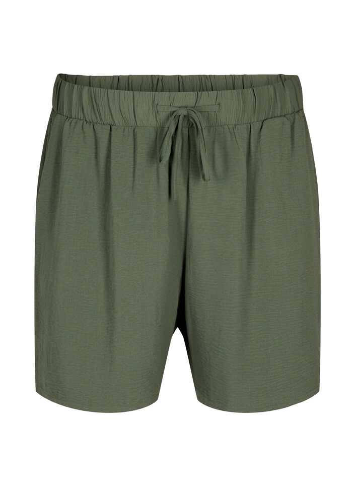Shorts with pockets and elastic waistband, Green, Packshot image number 0