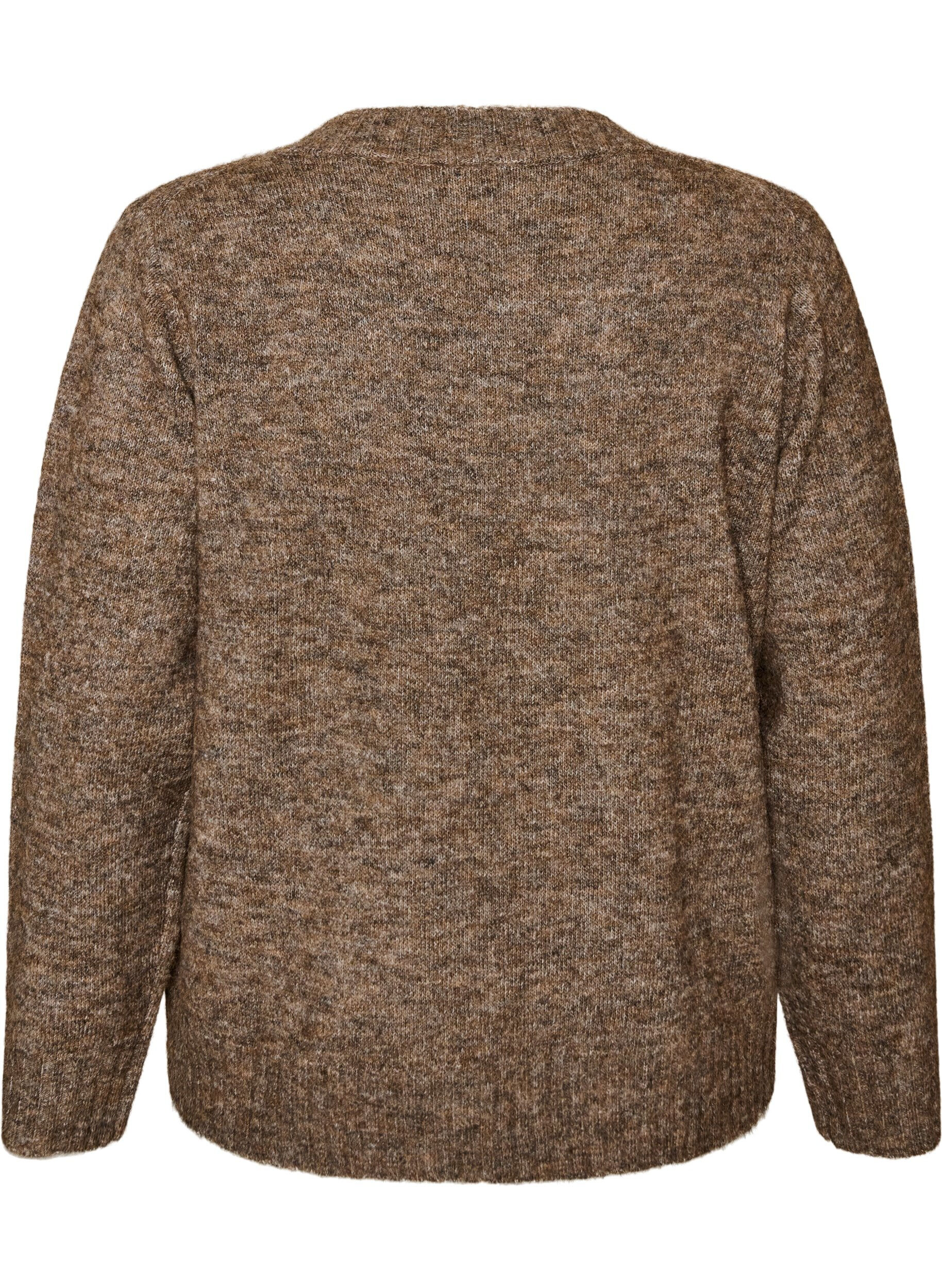 ZizzifashionV-neck jumper, Brown, Packshot image number 1