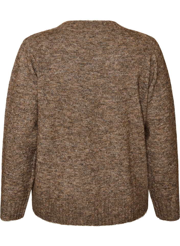 V-neck jumper, Brown, Packshot image number 1