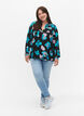 Long-sleeved viscose blouse with print, Blue AOP, Model image number 3