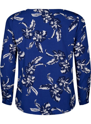 FLASH - Long sleeve blouse with print, Navy Blazer Flower, Packshot image number 1