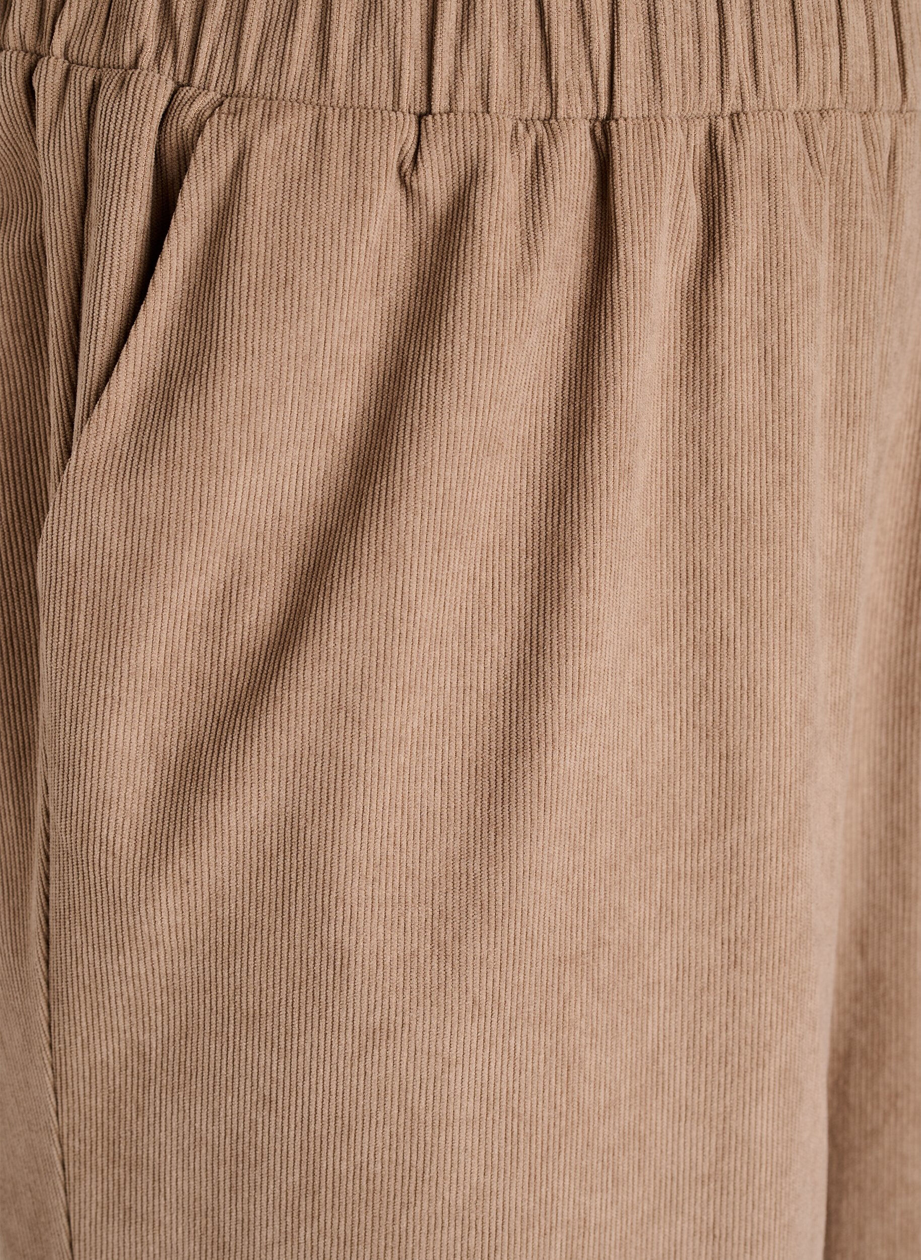 Zizzifashion Velvet trousers with a wide leg, Brown, Packshot image number 2