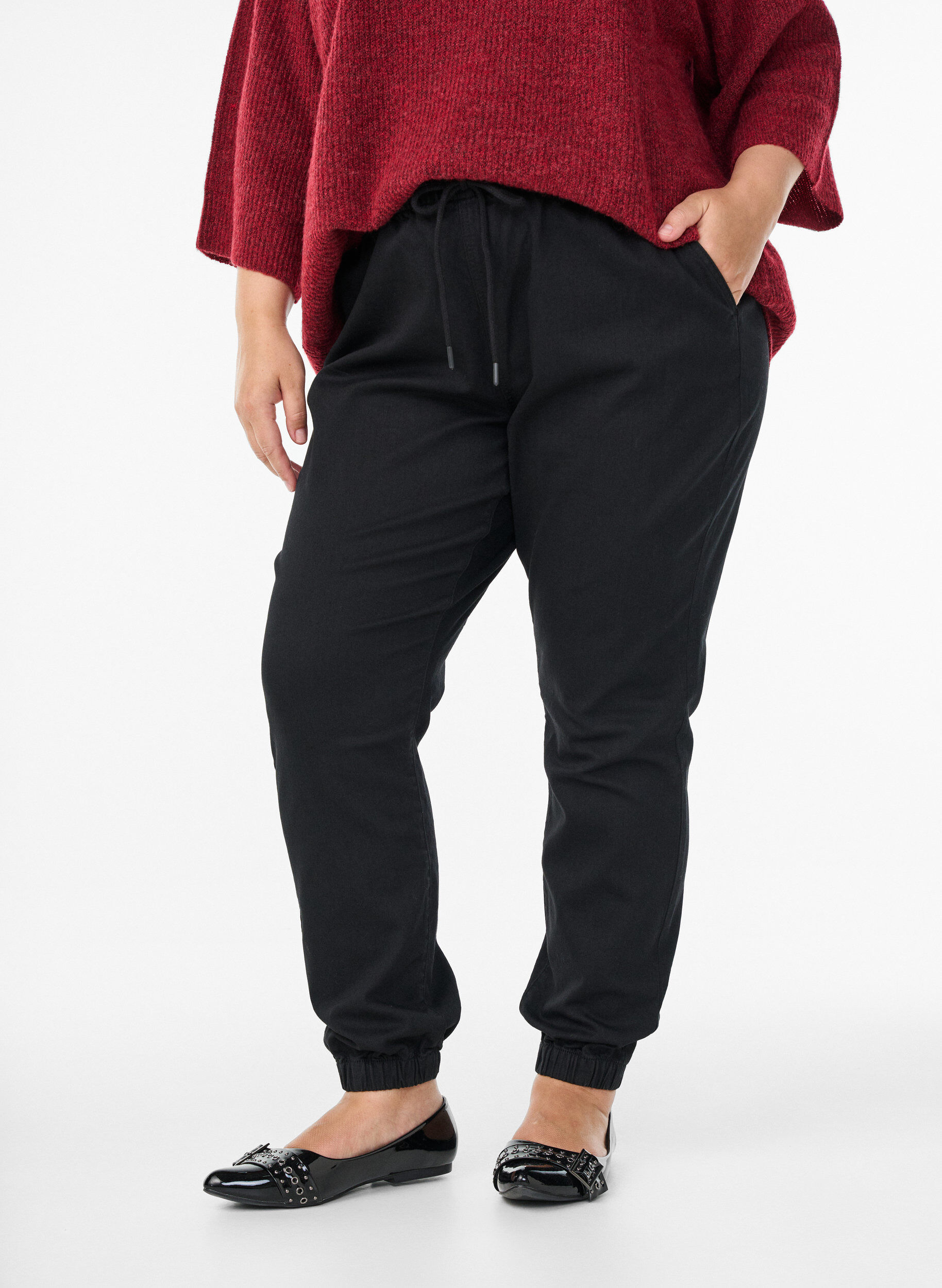 ZizzifashionDenim joggers with pockets, Black, Model image number 2