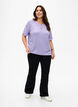Melange blouse with short sleeves, Violet Tulip Mel., Model image number 2