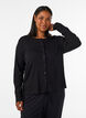 Cardigan in organic cotton with eyelet embroidery, Black, Model image number 0