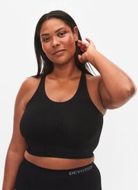Seamless bra top, Black, Model