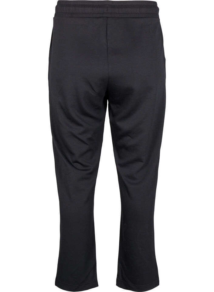 Sweatpants with pockets and high waist, Black, Packshot image number 1