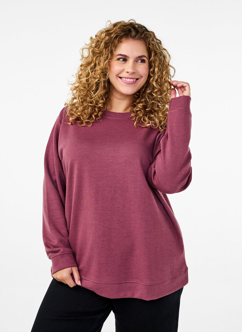 FLASH - Sweatshirt with crew neck, Brown, Model image number 0