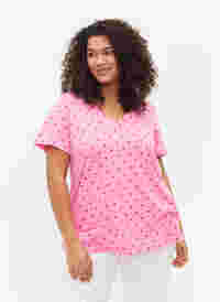 Printed cotton t-shirt, Rosebloom AOP, Model