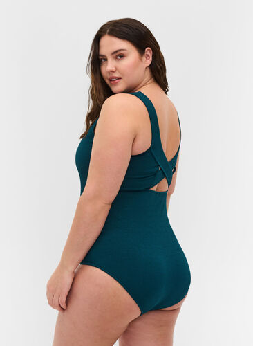 Swimsuit with cross back, Deep Teal, Model image number 1