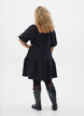 Short corduroy dress with square neckline, Black, Model image number 2
