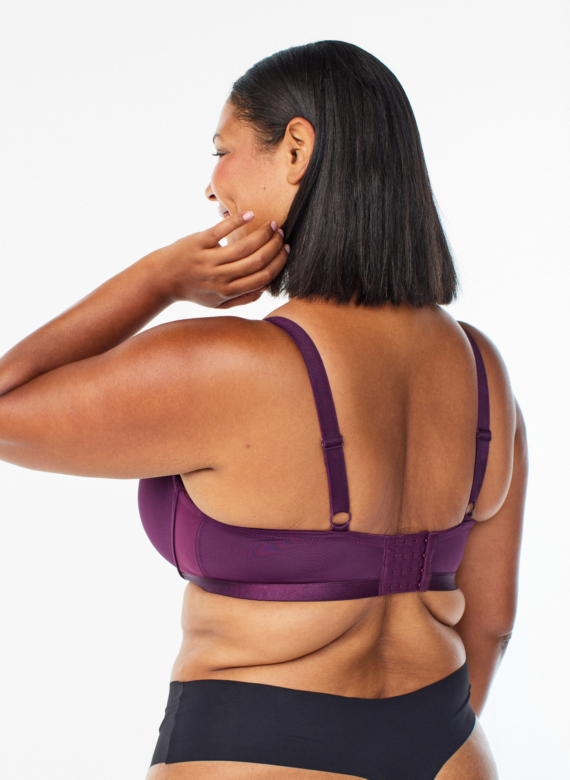 ZizzifashionMoulded bra with mesh, Purple, Model image number 2