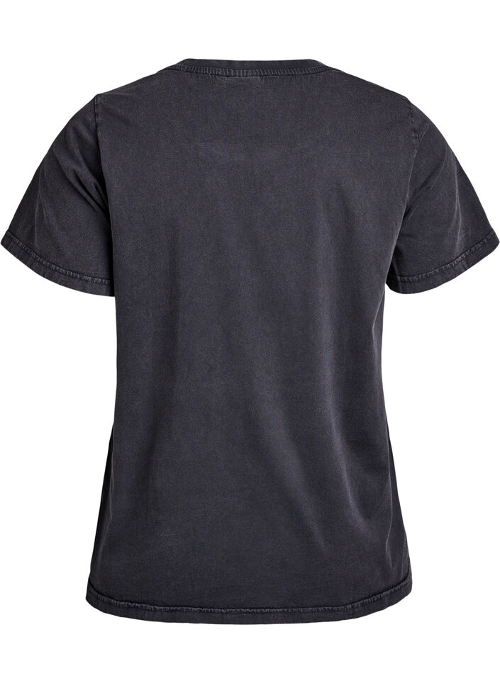Organic cotton t-shirt with print, Dark Grey, Packshot image number 1