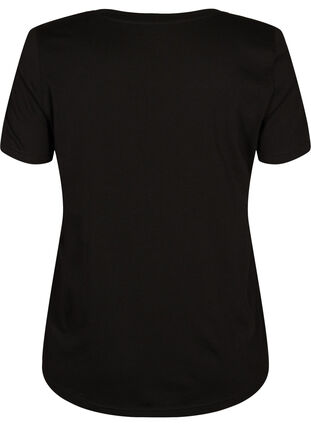 	 Short sleeve cotton t-shirt with print, Black W. Love , Packshot image number 1