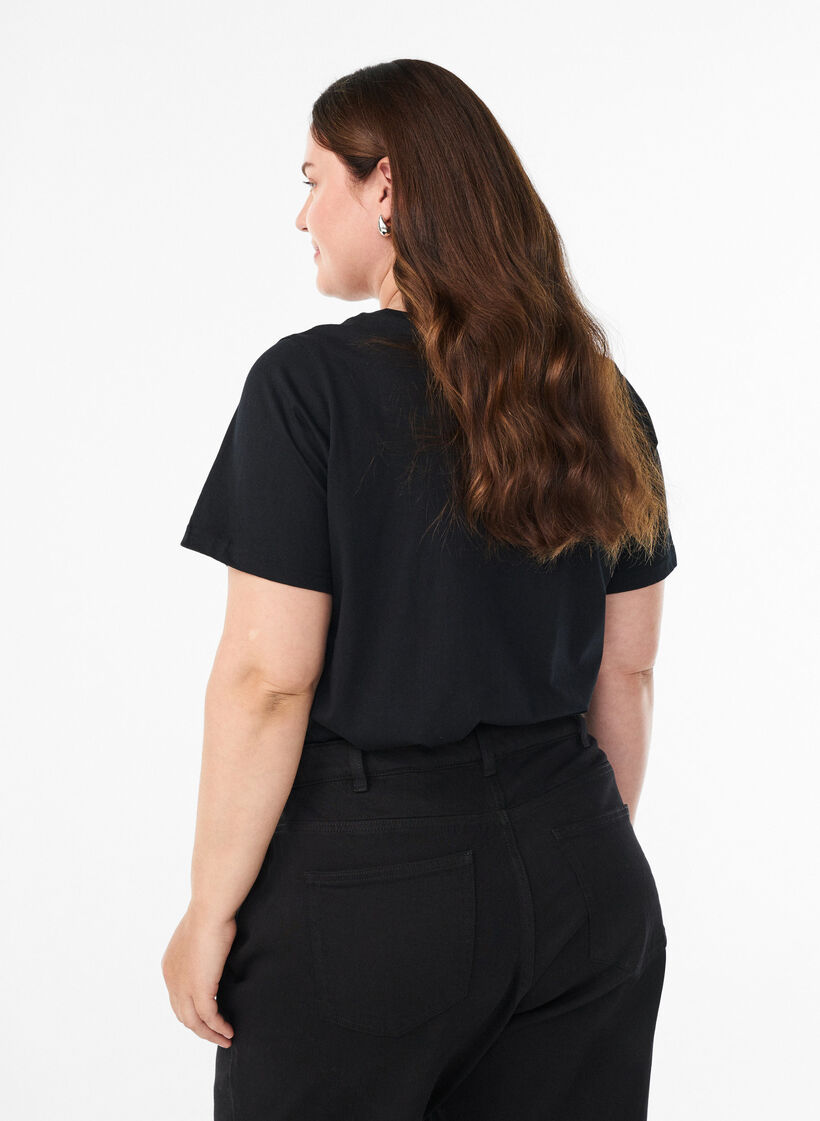 Christmas t-shirt in organic cotton, Black, Model image number 2
