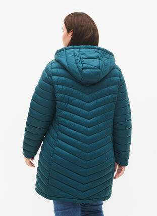 Lightweight jacket with pockets and detachable hood, Deep Teal, Model image number 1