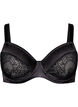 Full coverage bra with lace and microfibre, Black, Packshot image number 0