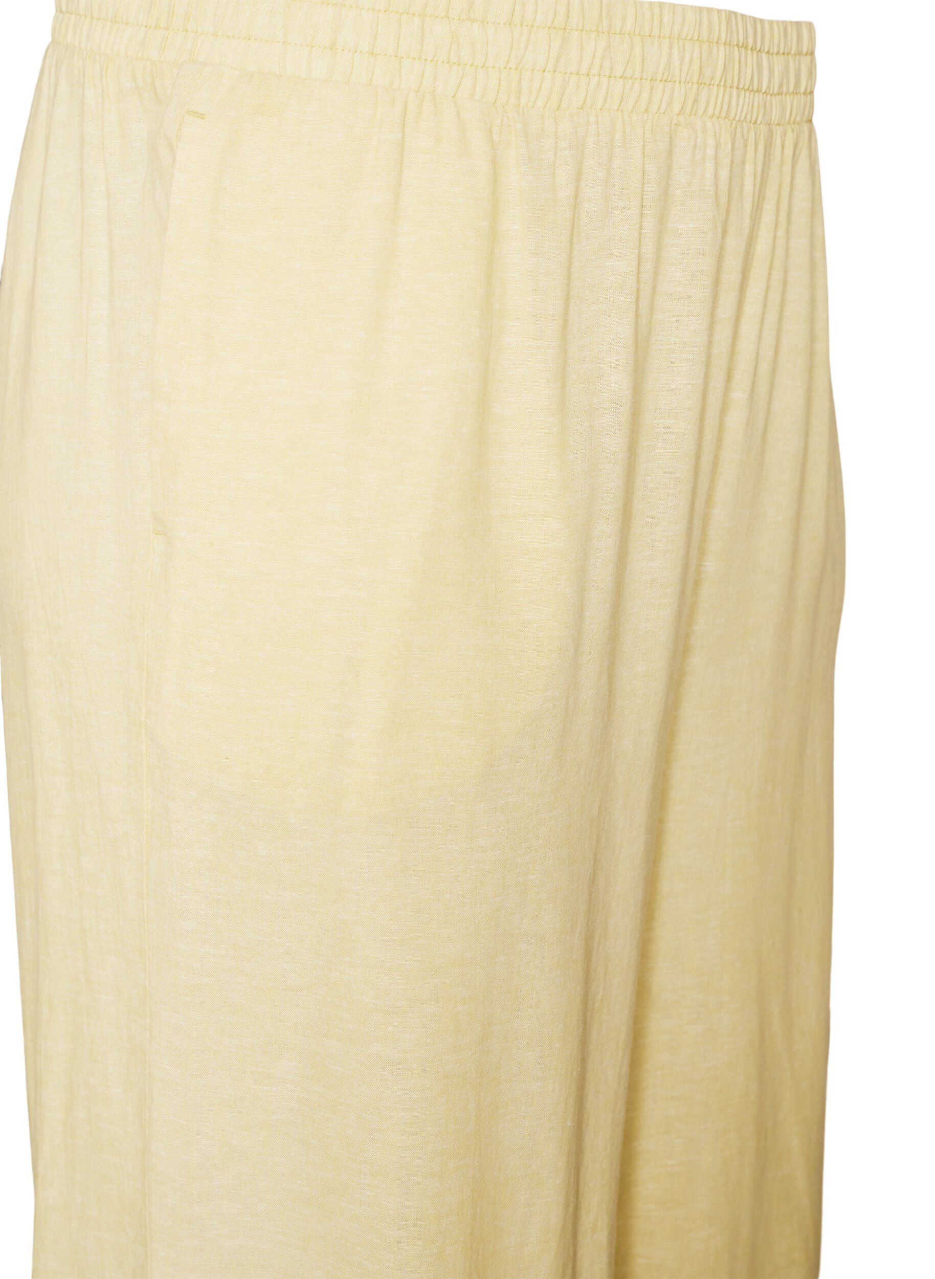 ZizzifashionWide-leg linen and viscose trousers, Yellow, Packshot image number 2