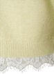 Knitted blouse with lace trim at the hem, Green, Packshot image number 3