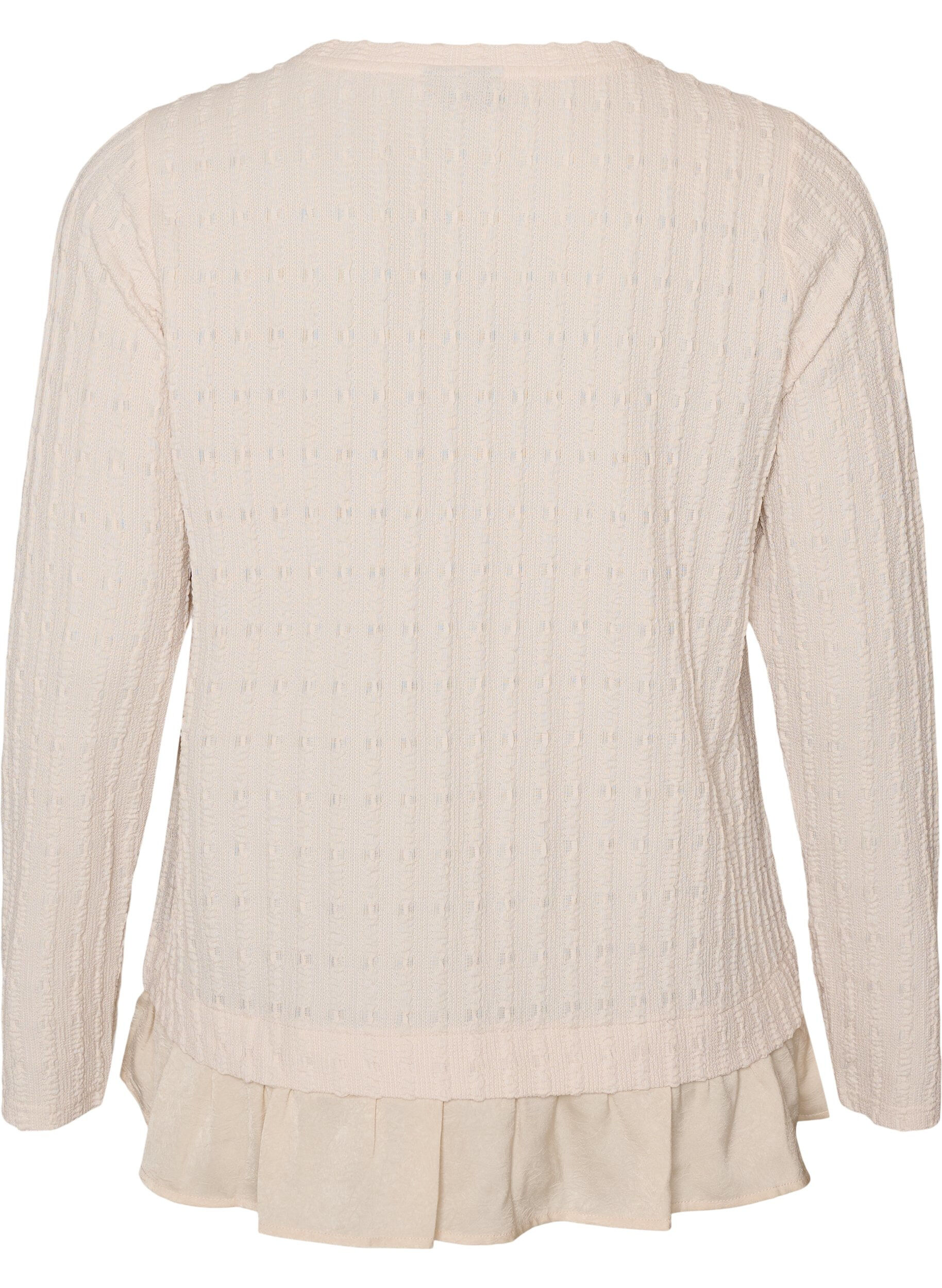 ZizzifashionStructured blouse with ruffle hem, Vanilla, Packshot image number 1