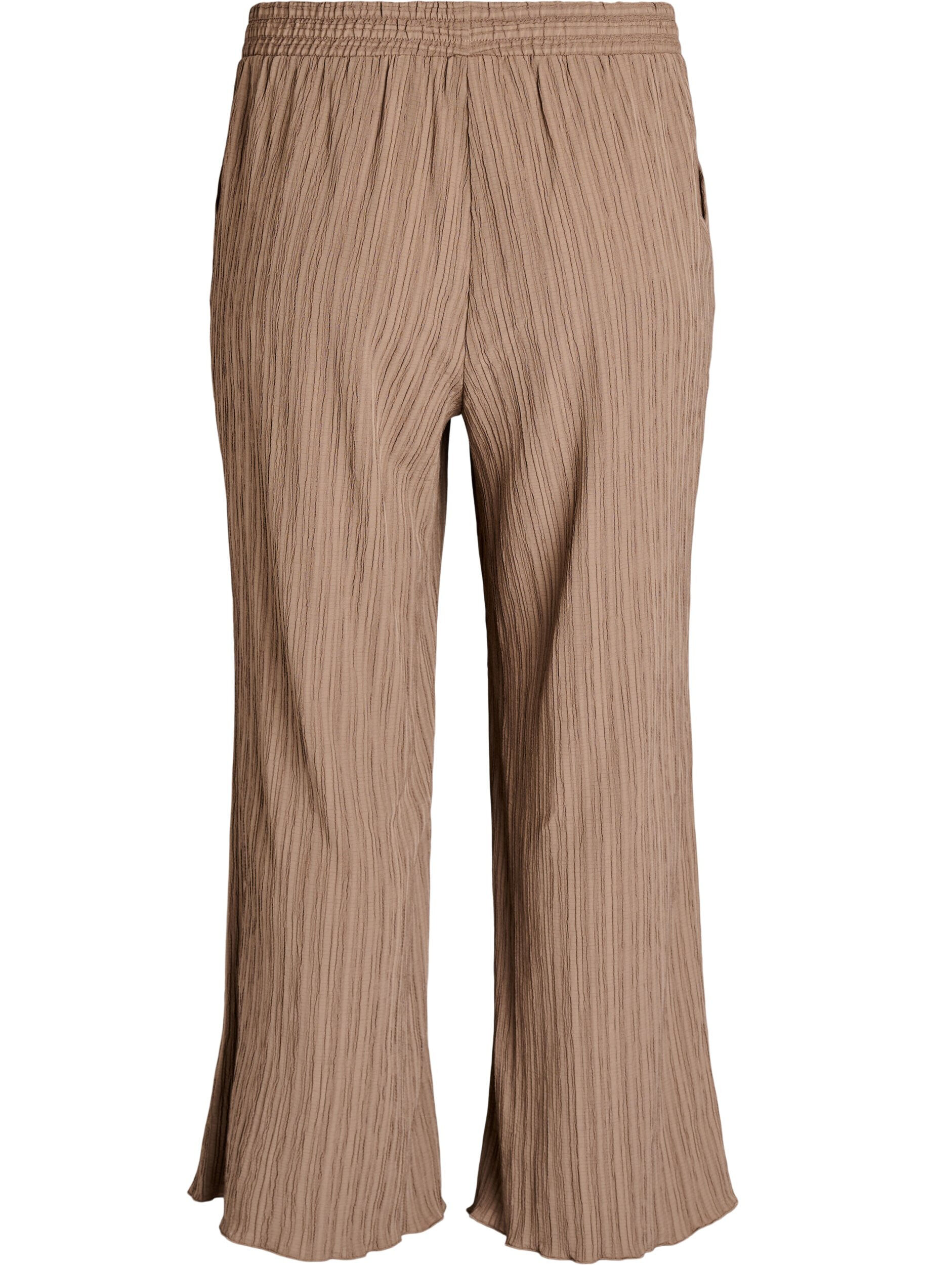 Zizzifashion FLASH - High-waisted trousers with wide legs, Brown, Packshot image number 1