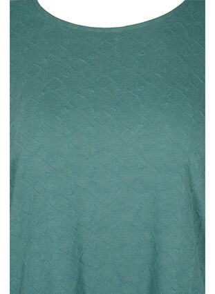 Long blouse with crew neck and 3/4 sleeves, Sagebrush Green, Packshot image number 2