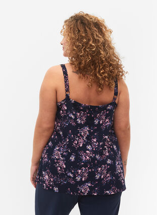 FLASH - Top with print, Navy Rose Flower, Model image number 1