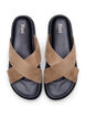 Faux suede sandal with cross straps, Woodsmoke, Packshot image number 2