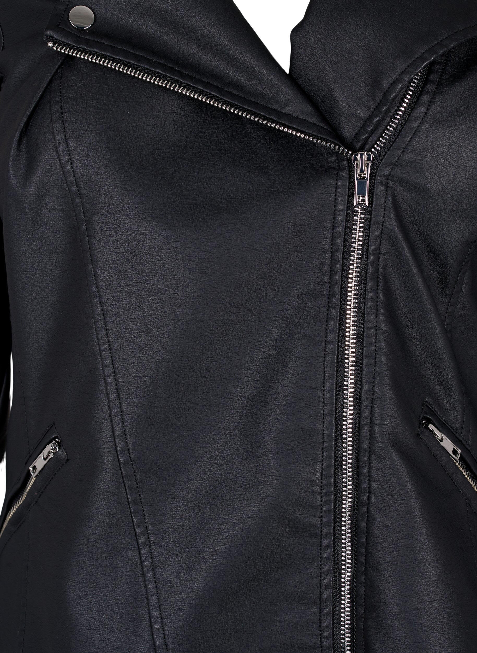 ZizzifashionBiker jacket in faux leather, Black, Packshot image number 2