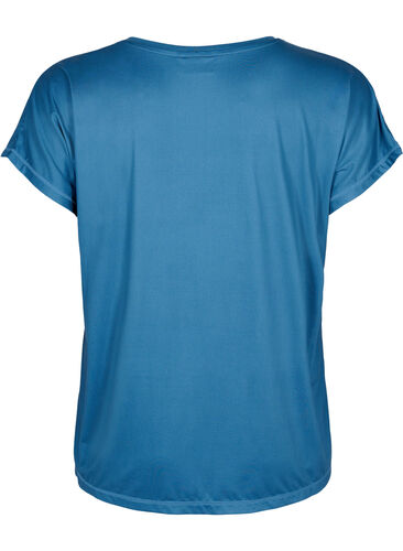 Short sleeved workout t-shirt, Blue Wing Teal, Packshot image number 1