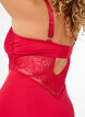 Bodysuit with lace and satin detail, Red, Model image number 3