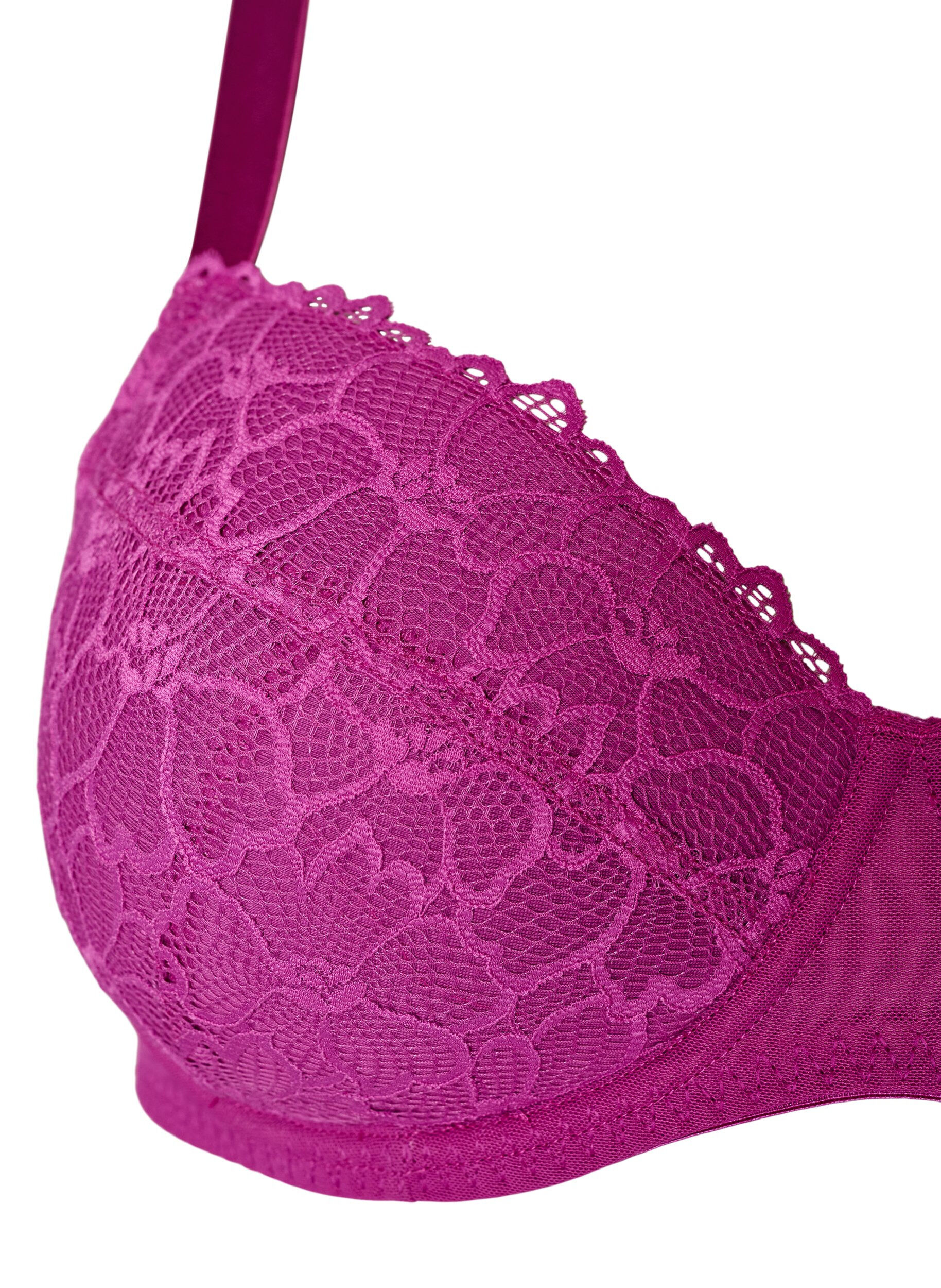 ZizzifashionPadded bra with lace and underwire, Purple, Packshot image number 2