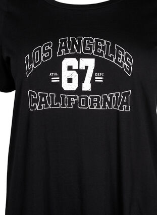 Cotton t-shirt with print on the front, Black LOS ANGELES, Packshot image number 2