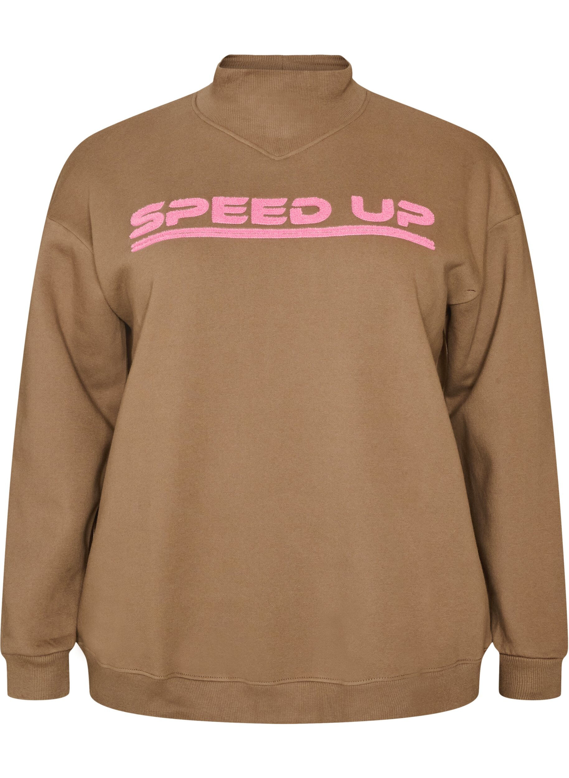 Sweatshirt with high neck and sporty front motif