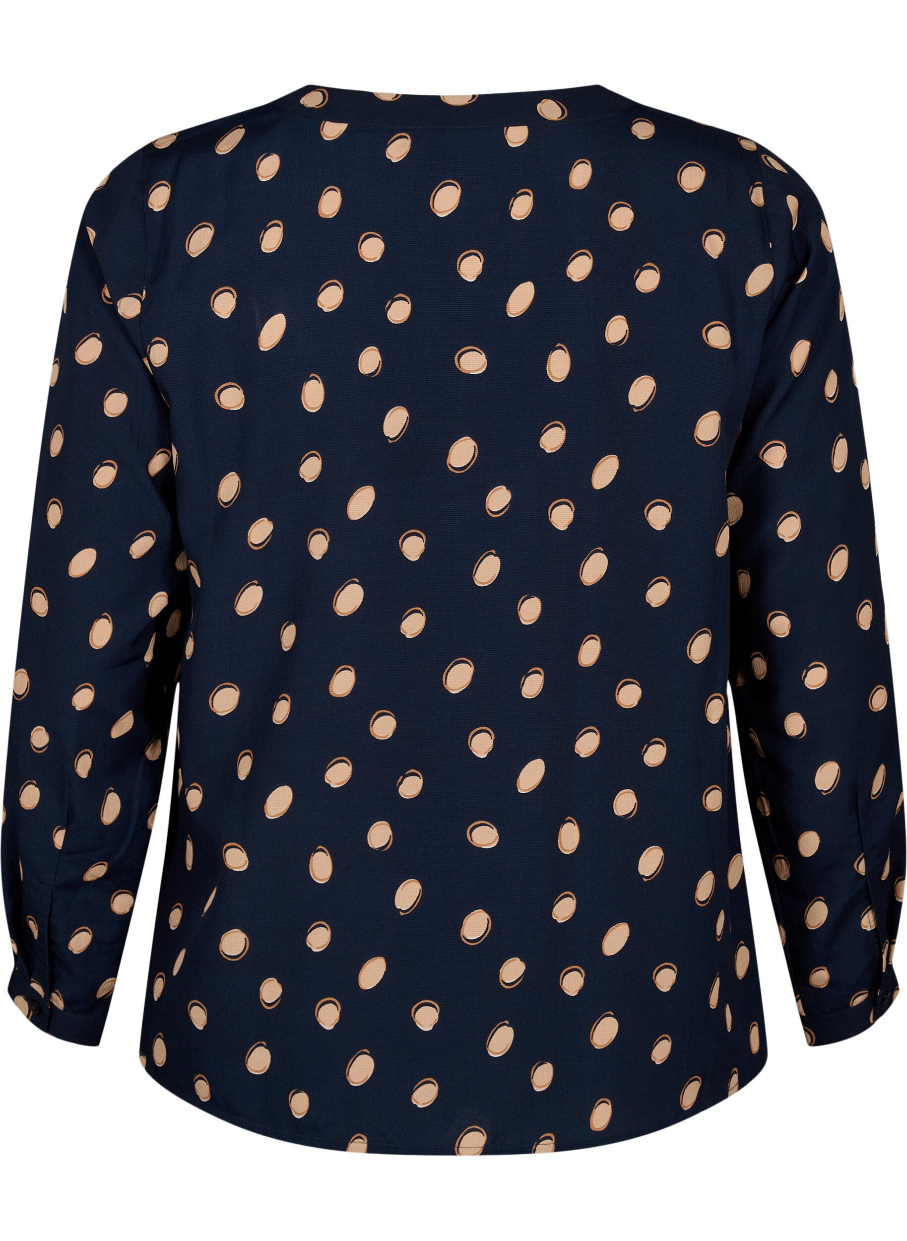 Zizzifashion FLASH - Long sleeve blouse with print, Blue Double Dot, Packshot image number 1
