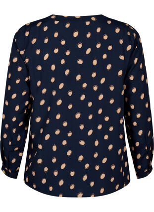 FLASH - Long sleeve blouse with print, Blue Double Dot, Packshot image number 1