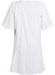 Knee-length cotton dress with embroidery and a V-neck, White, Packshot image number 1