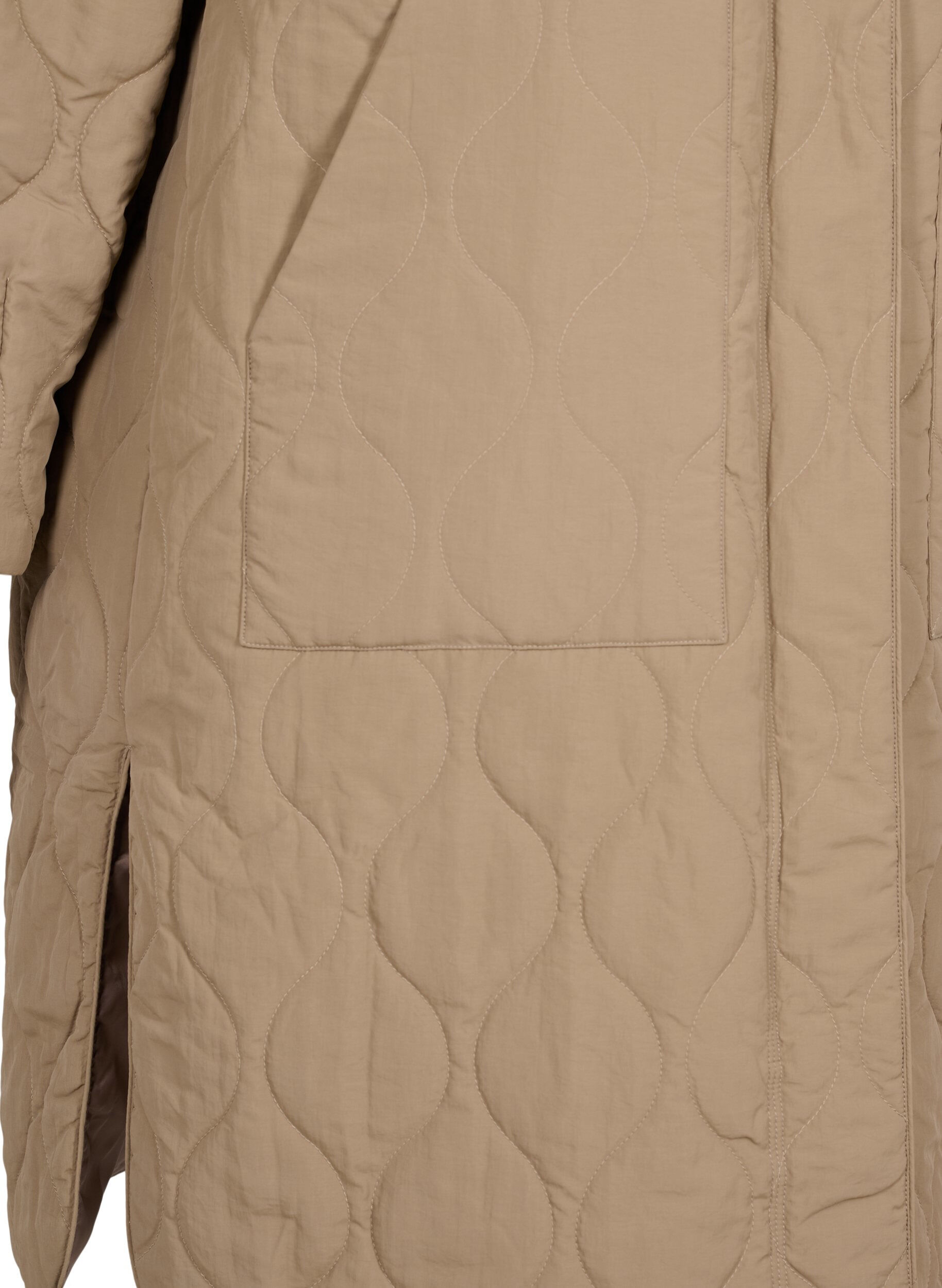 Zizzifashion Long quilted jacket with zip and pockets, Amphora, Packshot image number 3