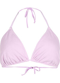 Triangle bikini bra with crepe structure