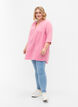 3/4 sleeve tunic in cotton, Rosebloom, Model image number 2